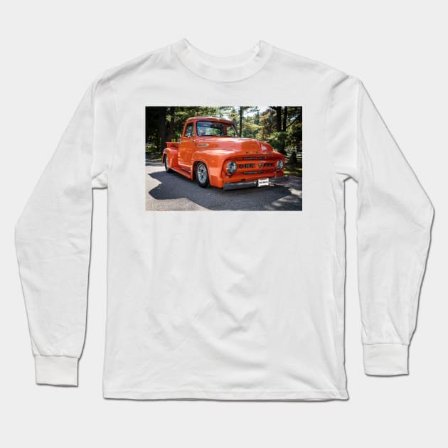 Custom 1953 Mercury M100 Long Sleeve T-Shirt by Robert Alsop